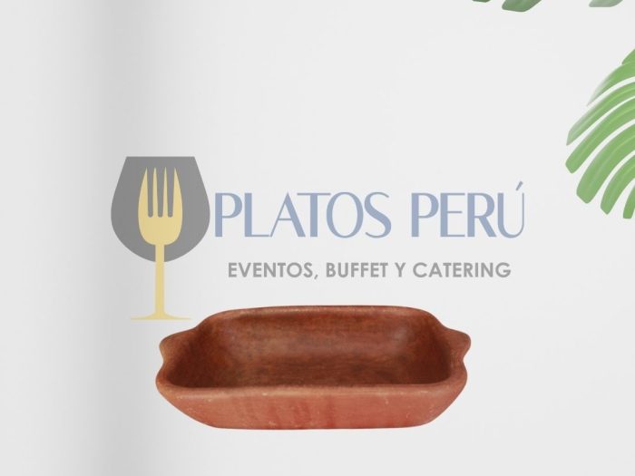 Fuente Rectangular Pequeña de Barro Cajamarca